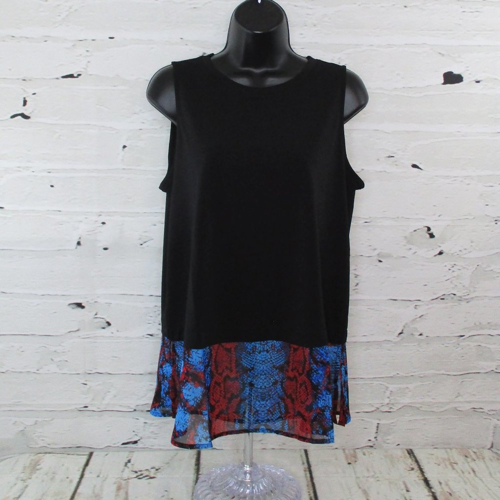 INC Sheer Hem Sleeveless Shell Tank Top
